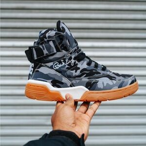 New Mens Ewing Athletics Gray Camo White Gum 33 Hi Basketball Sneakers Shoes 5🖤🩶